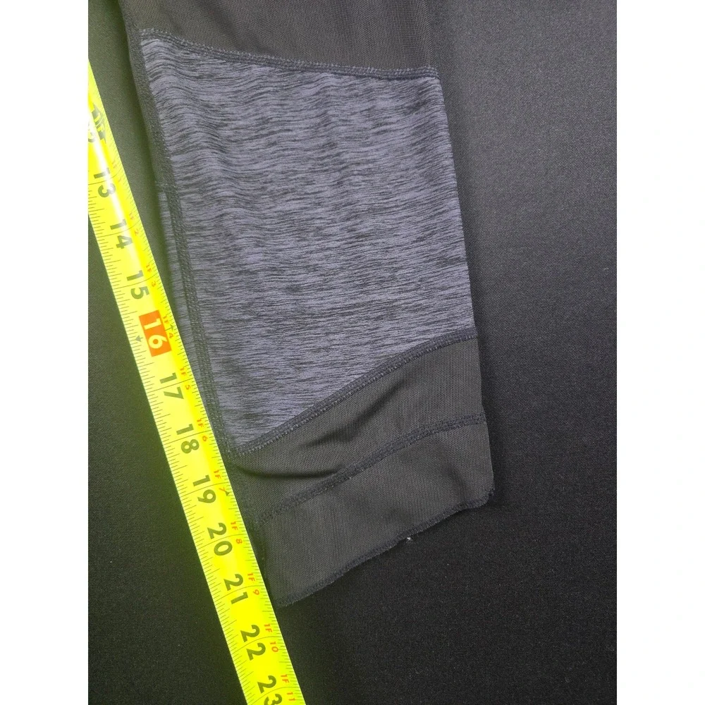 R8 Activewear Womens Grey Space Dye Mesh Panel Cropped Leggings Size M Pockets